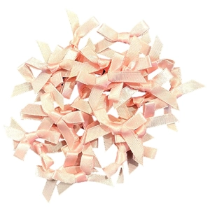 10 x Light Pink Coloured Satin Bows Tied 1cm x 4cm