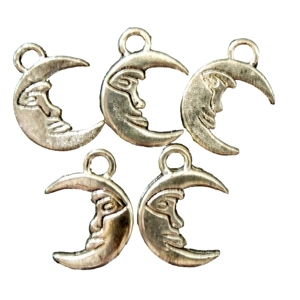 5 x Man in the Moon Metal Charm