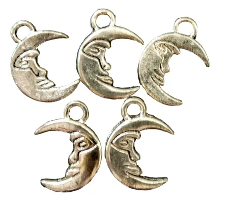 5 x Man in the Moon Metal Charm