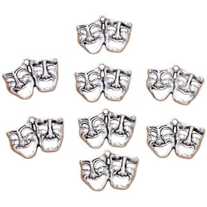 Theatre Comedy Tragedy Masks Charms x 5