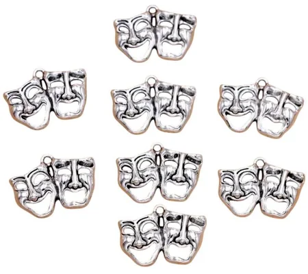 Theatre Comedy Tragedy Masks Charms x 5