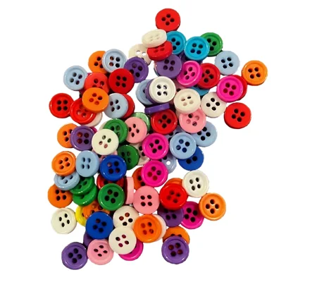 10 x Mini Multicoloured Buttons. Various Colours 0.75cm