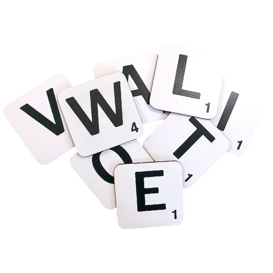 Scrabble Alphabet Letter Drinks Coasters - All Letters Available