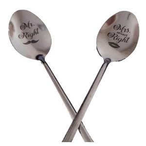 Pair of Mr and Mrs Always Right Metal Spoons