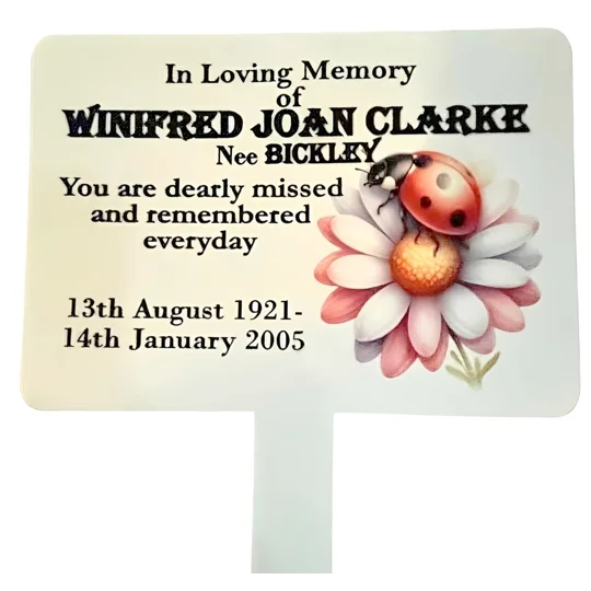 Personalised -Grave-Markers-flower-ladybird