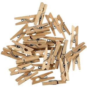 10 x Small Natural wooden Clothes Pegs Embellishments 2.5cm x 0.5cm
