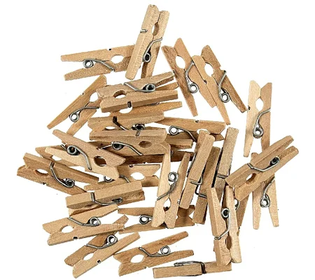 10 x Small Natural wooden Clothes Pegs Embellishments 2.5cm x 0.5cm