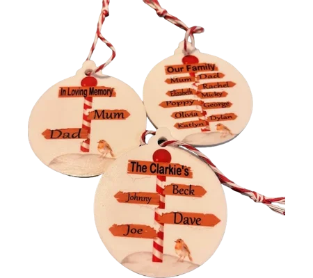 Family Names North Pole Personalised Bauble