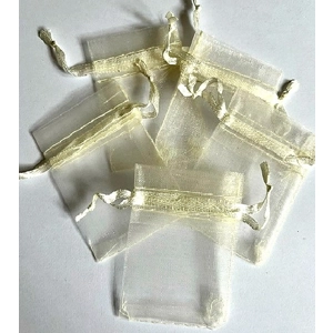 Ivory Cream Organza bags x 5 Size 5 cm x 6cm