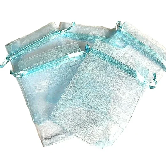Light Blue Organza Bags group