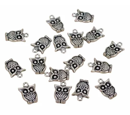 Owl Metal Charms x 5