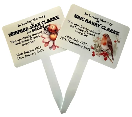 Personalised Grave Acylic Markers, Unique to you.