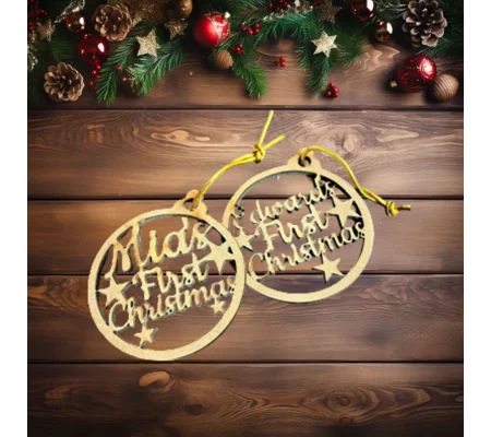 Wooden Lasercut Personalised Christmas Bauble