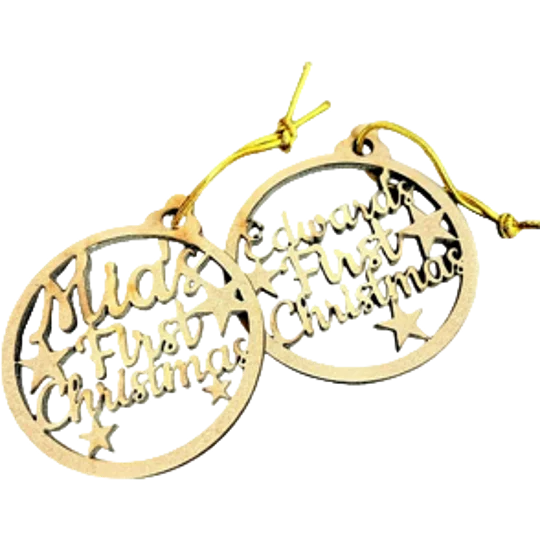 Wooden Lasercut Personalised Christmas Bauble