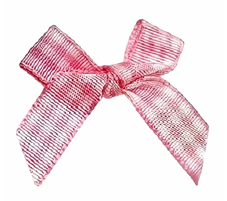 10 x Pink and White Large Gingham Bows in 3.5cm x 4cm