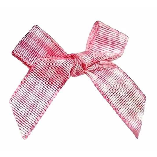 10 x Pink and White Large Gingham Bows in 3.5cm x 4cm