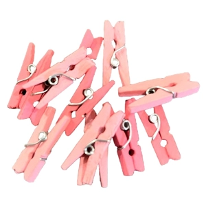 10 x Small Pink Clothes Pegs Embellishments 3.5cm x 0.5cm