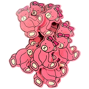 5 x Pink Sitting Bears Card Cake Embellishments