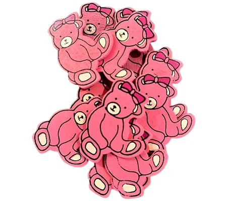 5 x Pink Sitting Bears Card Cake Embellishments