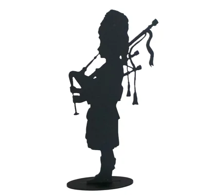 Silhouette Scottish Piper Soldier with Bagpipes