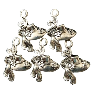 Posh Ladies Hats Metal Charms x 5