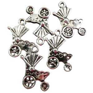 5 x Pram Pushchair Metal Charms,