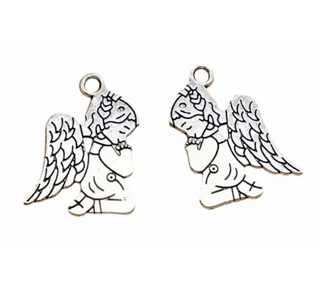Praying Angel Metal Charms x 5