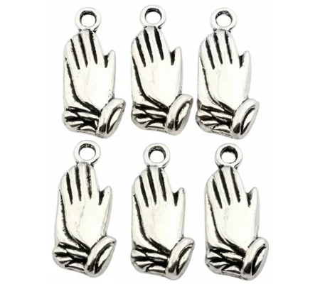 Praying Hands Metal Charms x 5