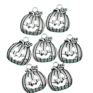 5 x Pumpkin Halloween Metal Charms