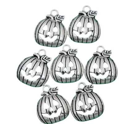 5 x Pumpkin Halloween Metal Charms