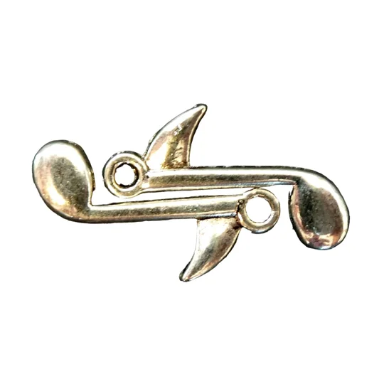 Quaver Musical Note Metal Charm Pair