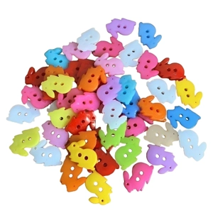10 x Colourful Bunny Rabbit Buttons