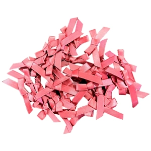 10 x Salmon Coloured Satin Bows Tied 1cm x 4cm