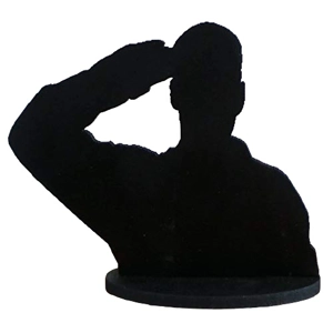 Silhouette Soldier Saluting Figure