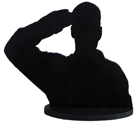 Silhouette Soldier Saluting Figure