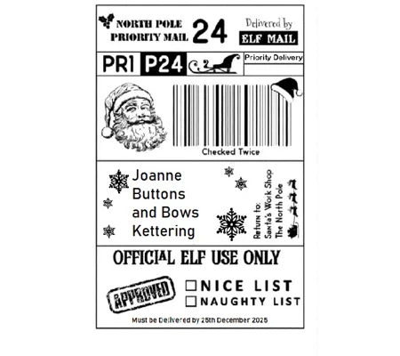 Personalised Santa Claus Novelty Christmas Postage Shipping Labels