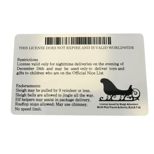 Father Chistmas Santa Lost Driving Licence rear view Buttons and bows Kettering Northants