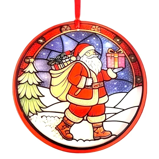 Father Christmas Santa Suncatcher Buttons and bow Kettering Northants