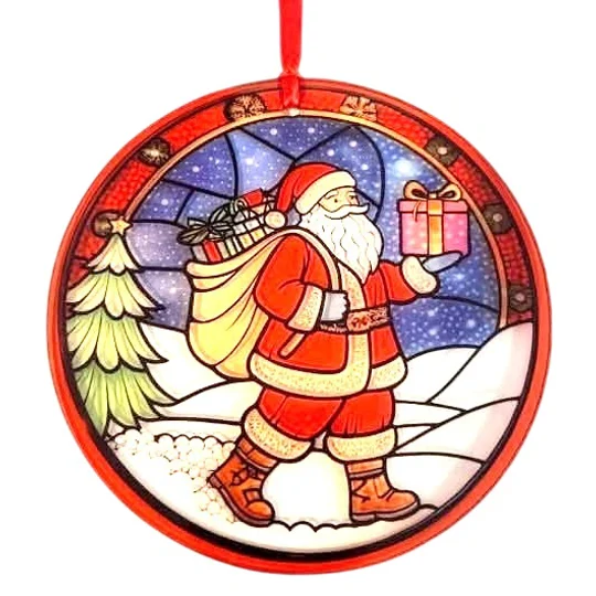 Father Christmas Santa Suncatcher Buttons and bow Kettering Northants