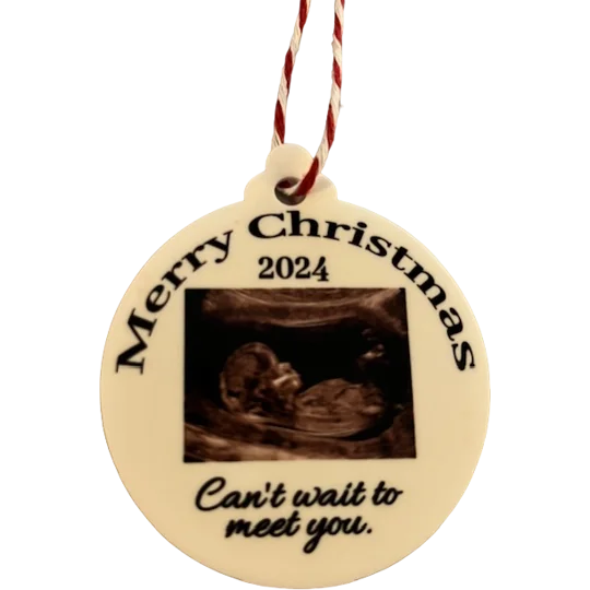 Acrylic Pregnancy Scan Christmas Bauble