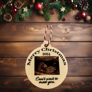 Acrylic Pregnancy Scan Christmas Bauble