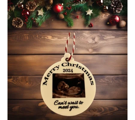 Acrylic Pregnancy Scan Christmas Bauble