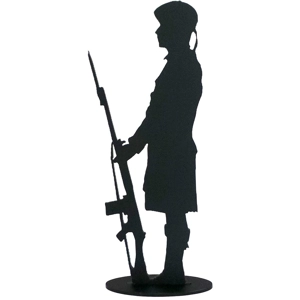 Scottish Soldier in Kilt and Glengarry with sloped rifle