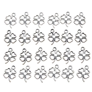 Four Leaf Clover Metal Charms x 5