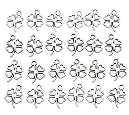 Four Leaf Clover Metal Charms x 5