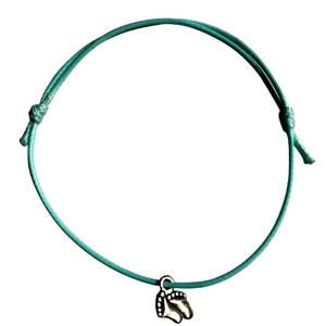 Baby Feet Charm Adjustable Friendship Bracelet New Born Gift Idea