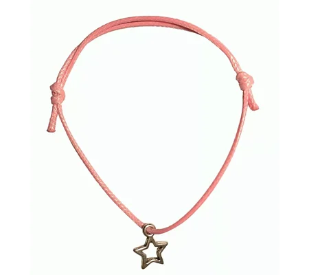 Star Adjustable Friendship Bracelet, Waxed cord, Various colours, Great gift