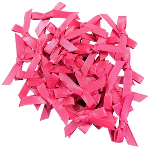 10 x Small Cerise Satin Bows in 1cm x 4cm