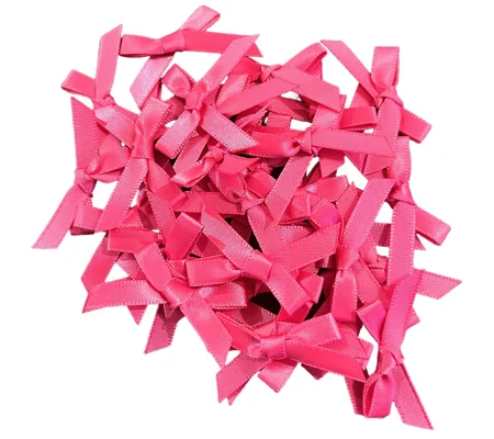10 x Small Cerise Satin Bows in 1cm x 4cm