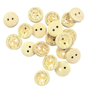 10 x Small Wooden Engrave Buttons Handmade With Love and Hearts
